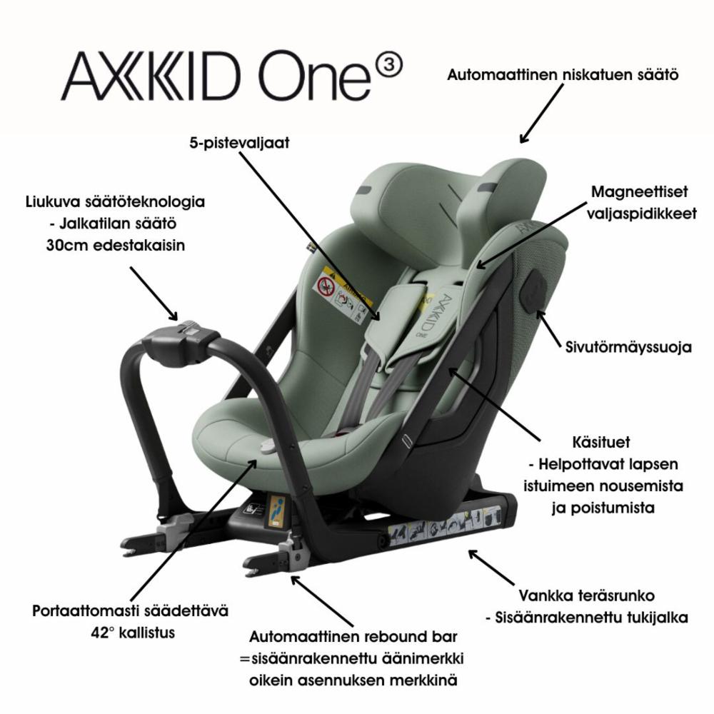 Axkid One 3 61-125 cm Car Seat - Arctic Mist Grey