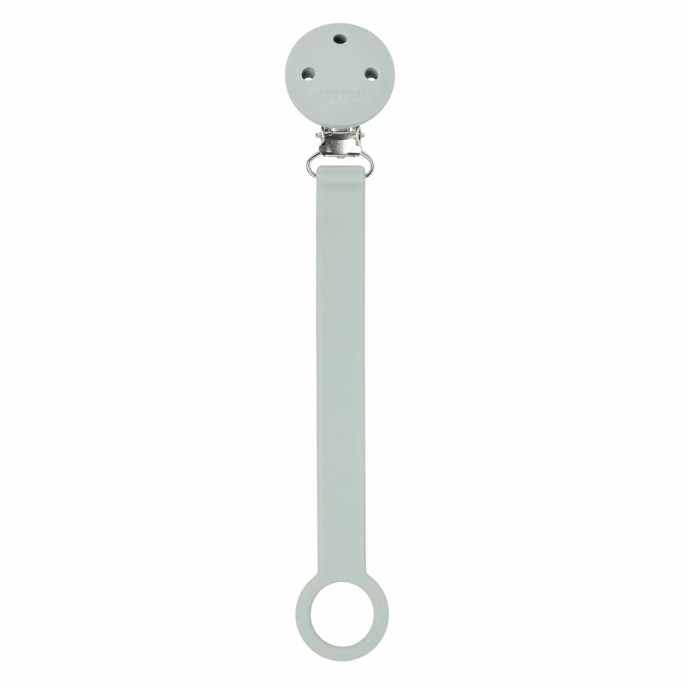 Nattou Silicone Pacifier Clip - Sage Green