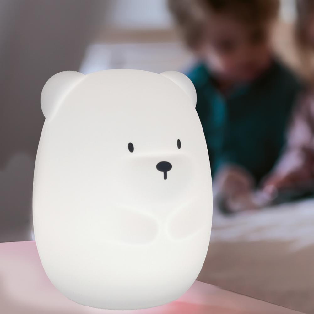 Nattou Yövalo Silikoninen - Bear White 16 cm