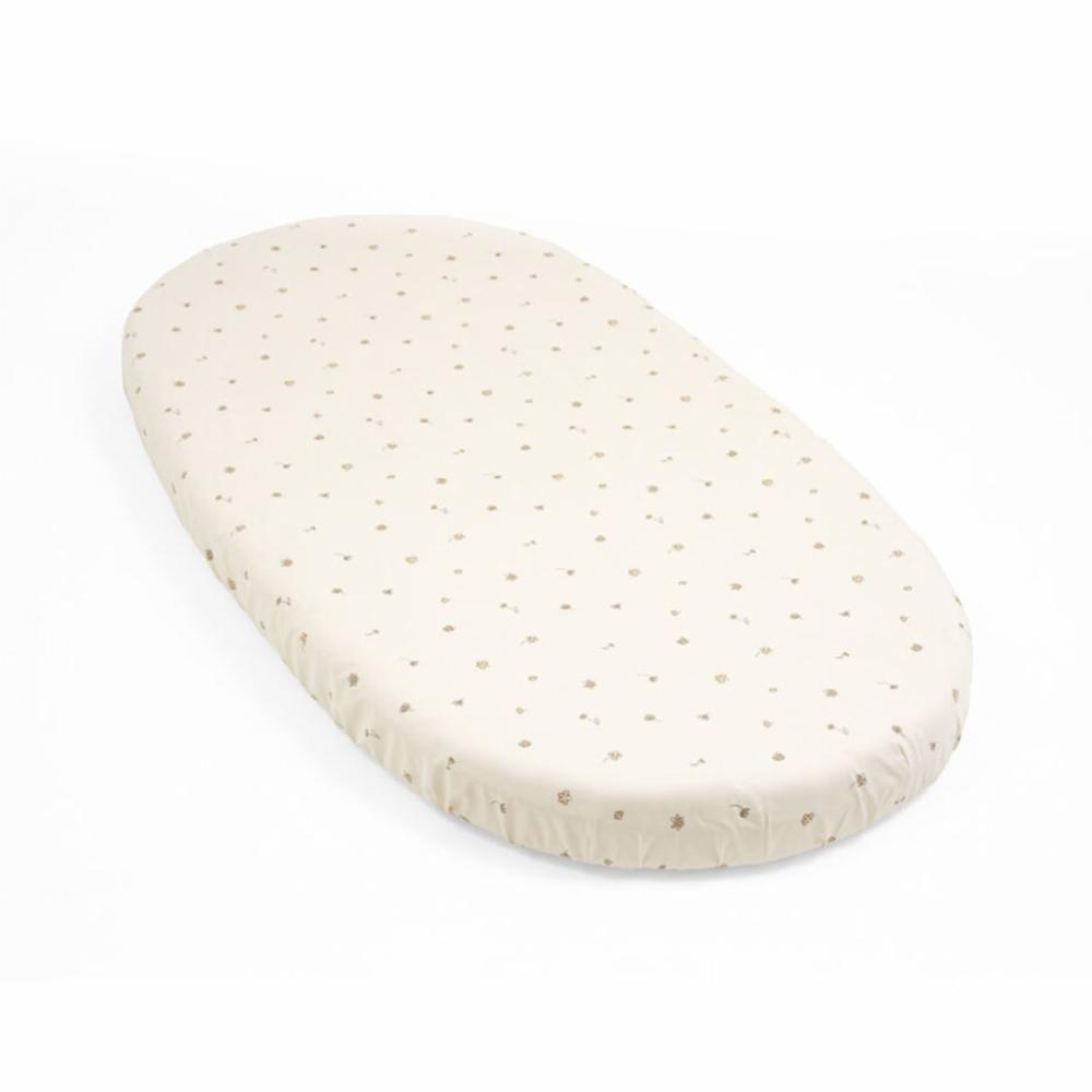 Stokke Sleepi Fitted Sheet Oval V3 - Flower Ecru