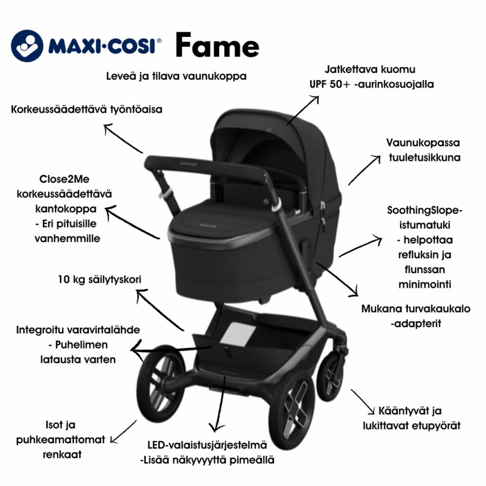 Maxi-Cosi Fame Yhdistelmävaunut - Twillic Black