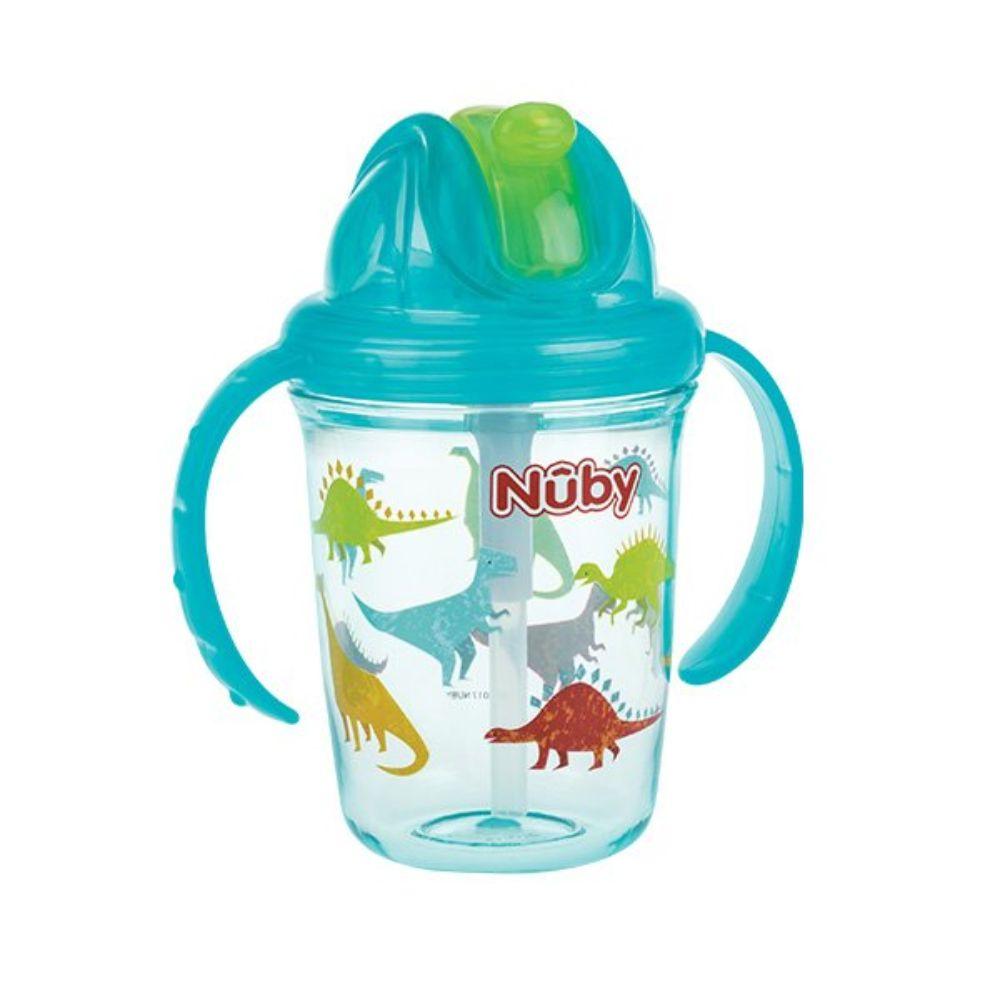 Nuby Pillimuki Tritan 240ml, AQUA DINOSAUR