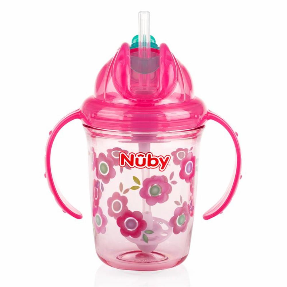 Nuby Pillimuki Tritan 240ml, PINK_FLOWER