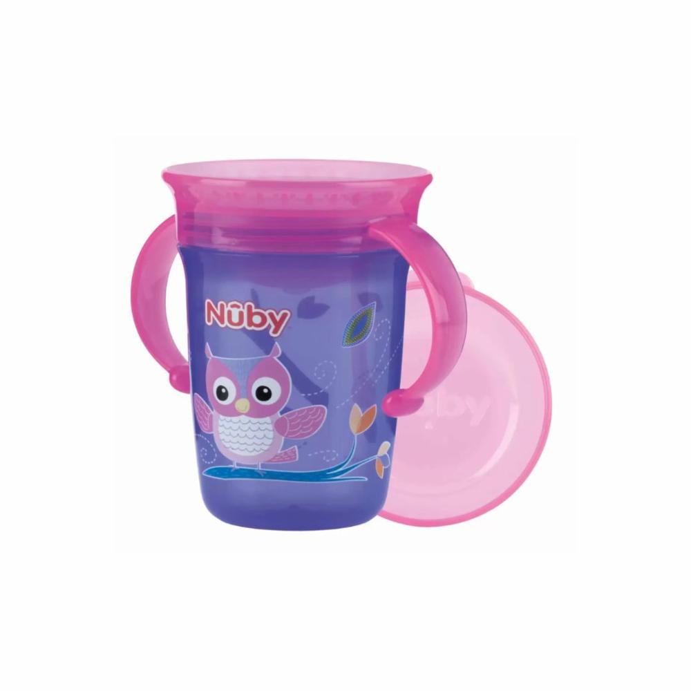 Nuby Taikamuki 360 kahvoilla 240ml, LILA