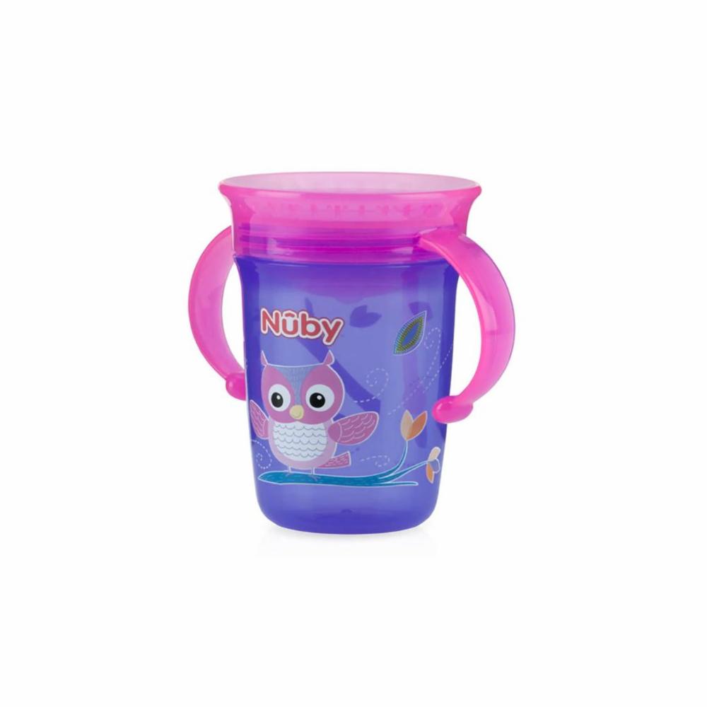 Nuby Taikamuki 360 kahvoilla 240ml, LILA