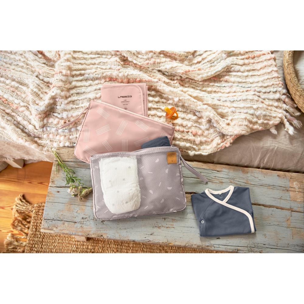 Lässig Diaper Clutch - Stripes Rose