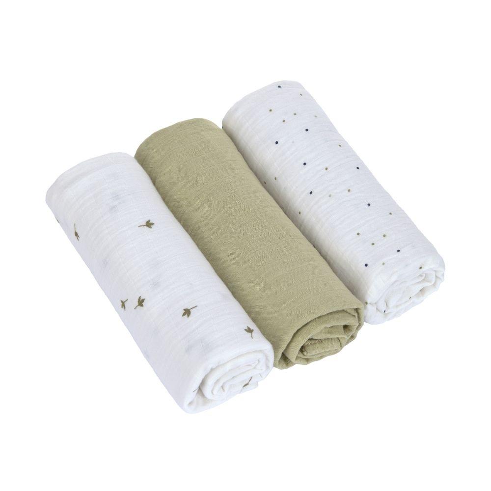 Lässig Swaddle 85cm 3pc, Leave Olive