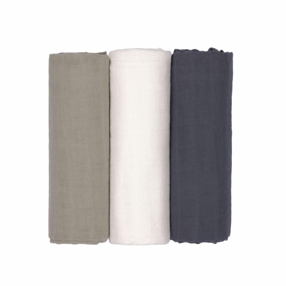 Lässig Puuvillaharso 3kpl - Olive/milky/navy