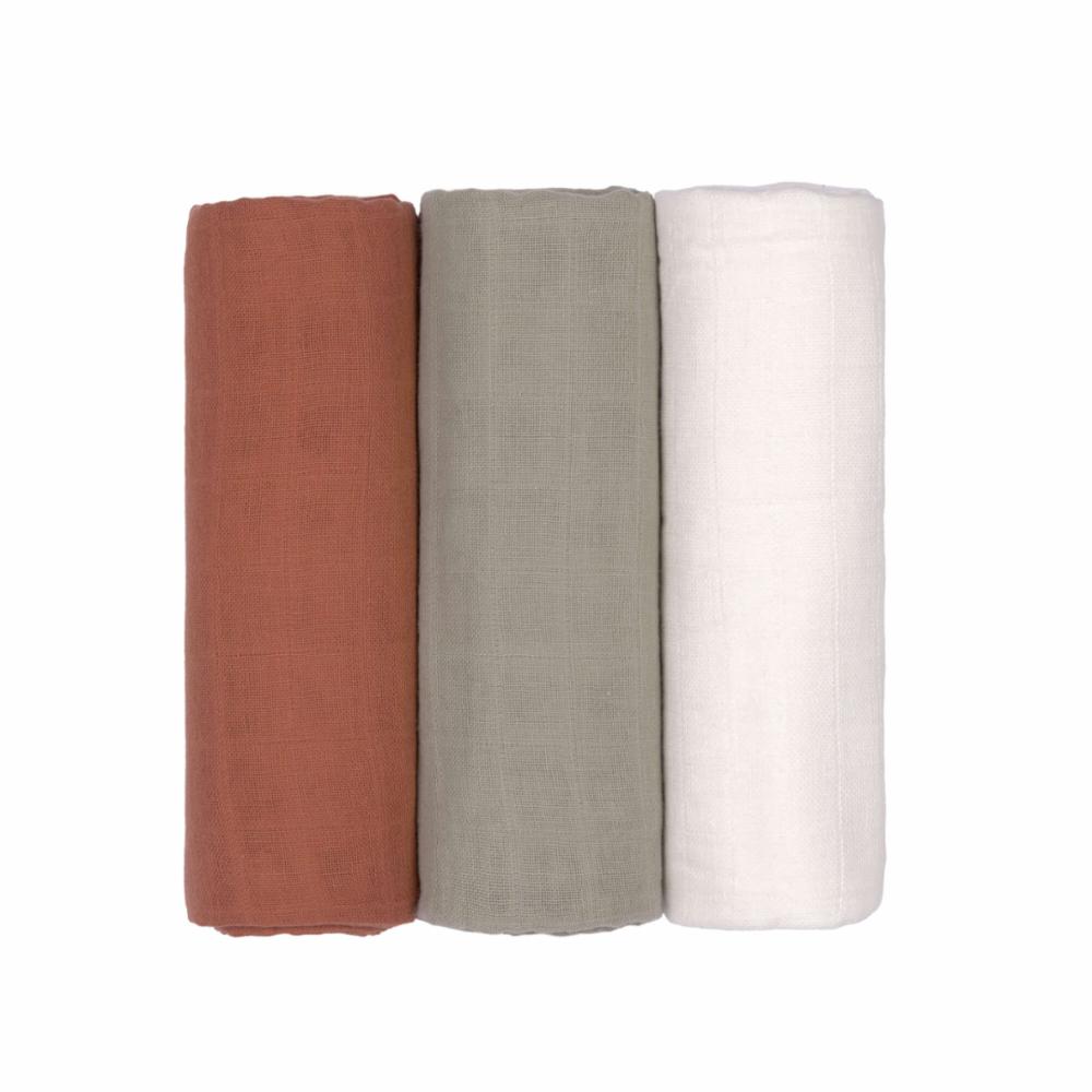 Lässig Puuvillaharso 3kpl - Rust/olive/milky