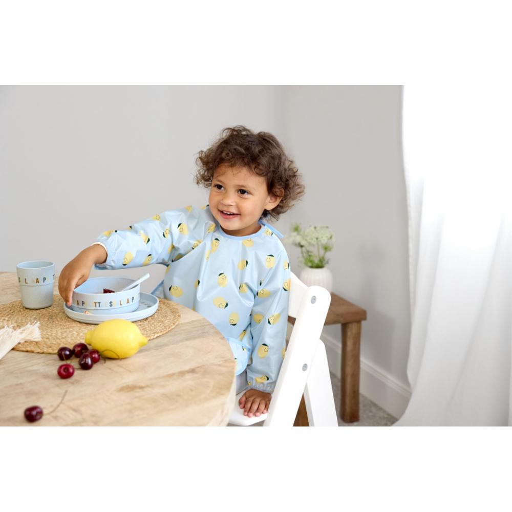 Lässig Ruokalappu Hihalla 2 kpl - Happy Fruits Lemon