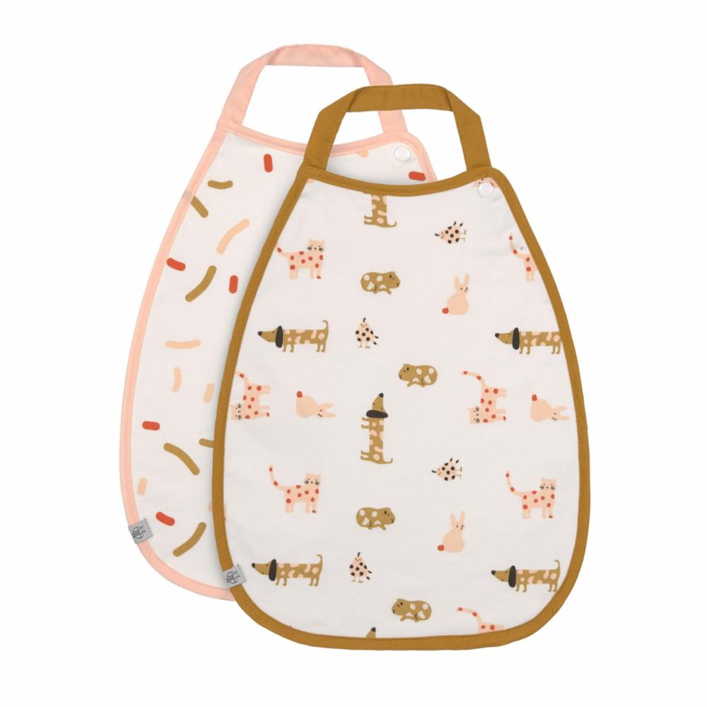 Lässig Medium Drop Bib 2 pcs Little Mate - Spicy Orange