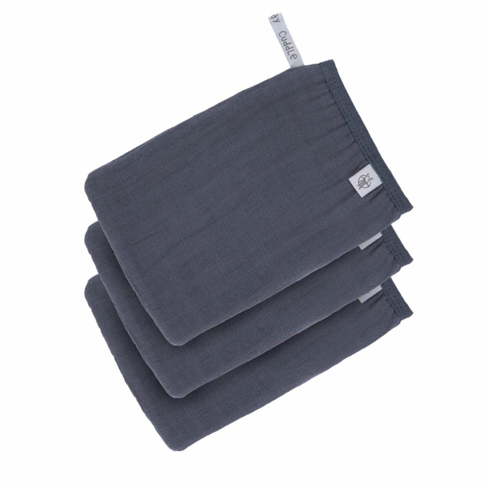 Lässig Pesulappu 3 kpl Muslin - Navy