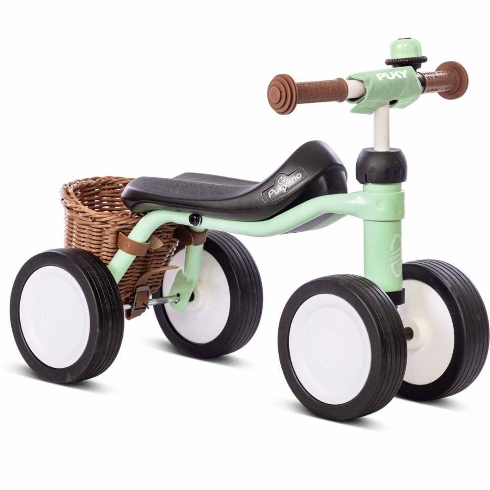 PUKY Lasten Potkupyörä Pukylino - green+ kori - 1v.