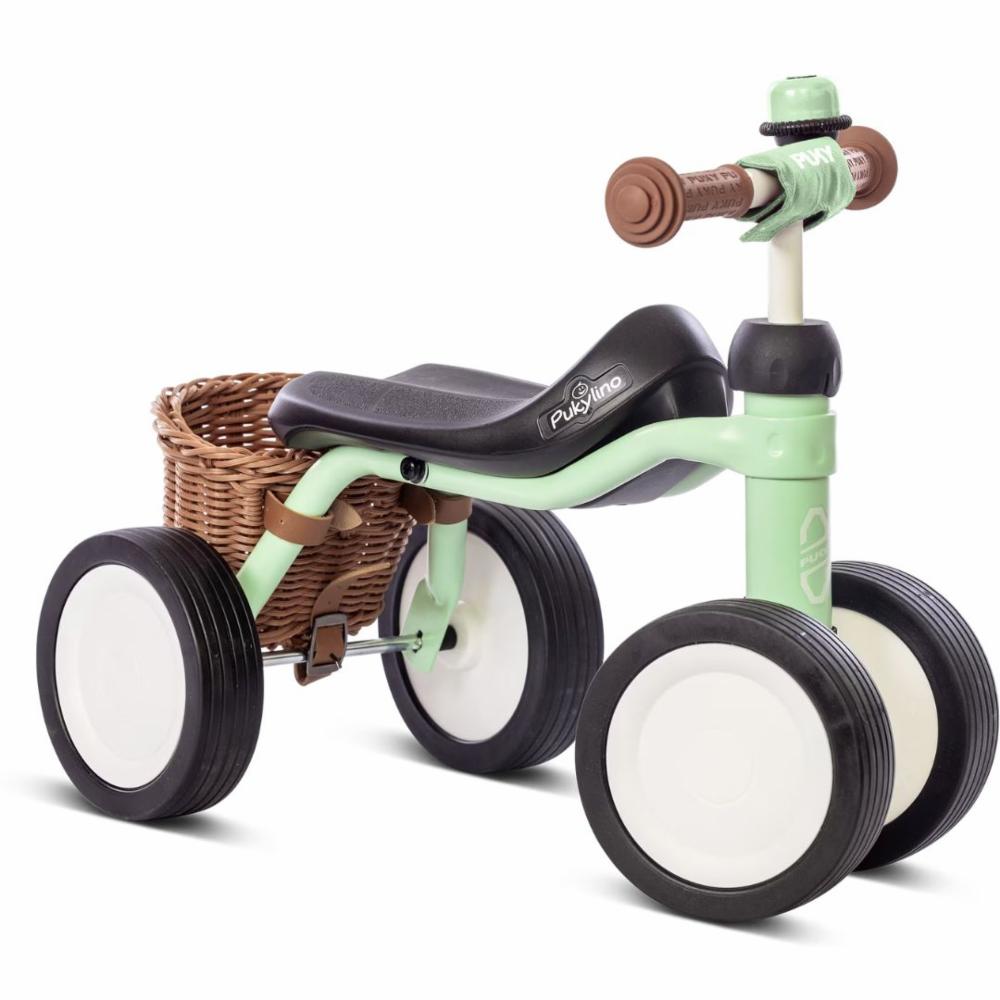 PUKY Lasten Potkupyörä Pukylino - green+ kori - 1v.
