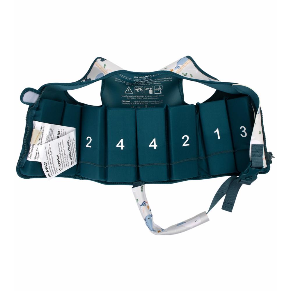 Filibabba Lasten Uimaliivi 5-6v. - Whale Tales blue