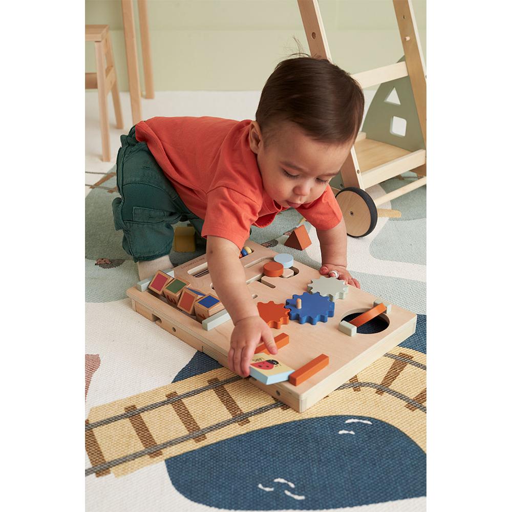 Kids Concept Puinen Työntökärry & Aktiviteettipaneeli