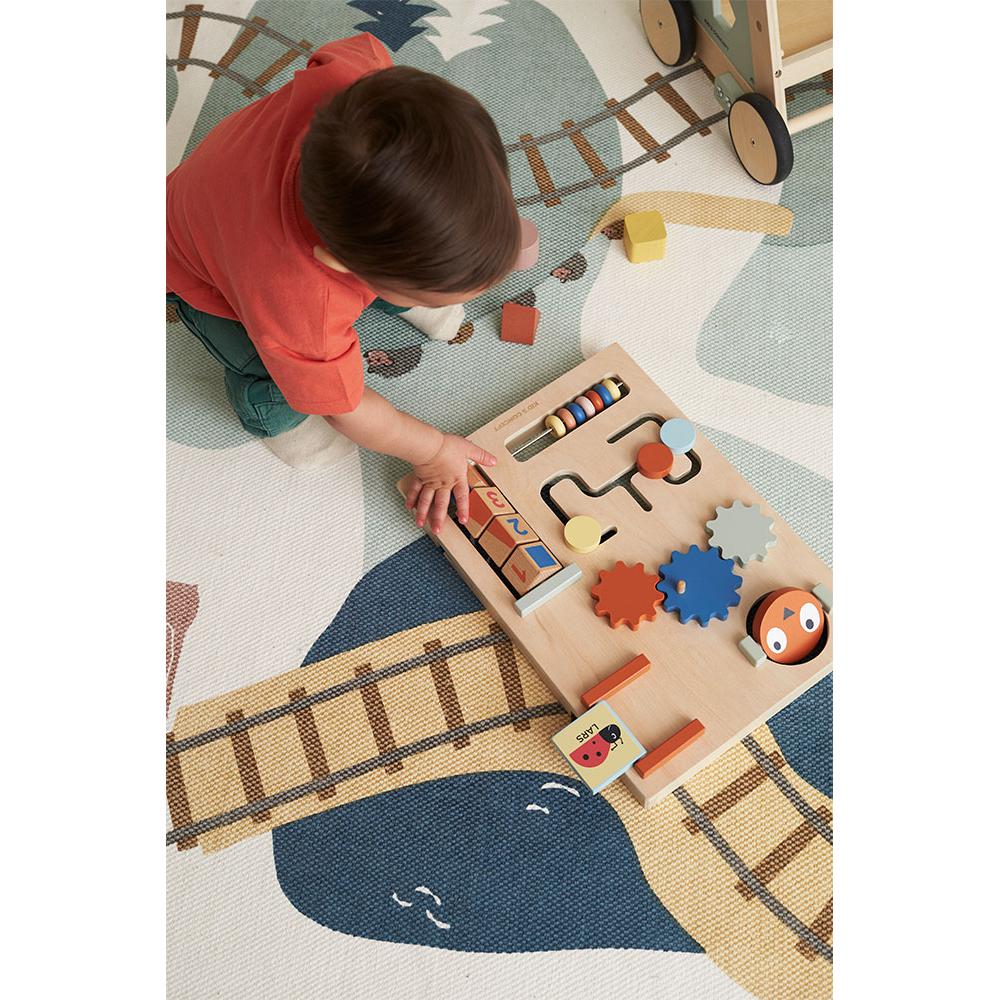 Kids Concept Puinen Työntökärry & Aktiviteettipaneeli