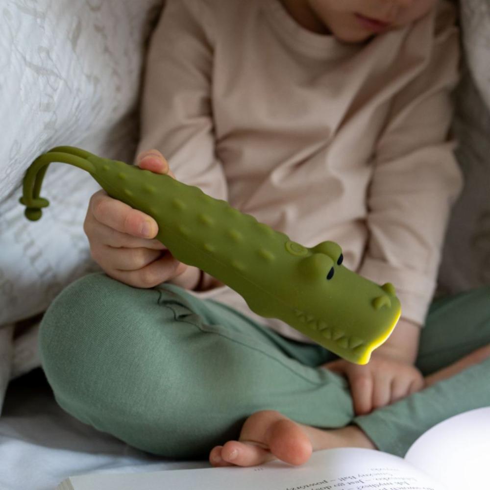 Rabbit&Friends Silikoninen Lasten Taskulamppu - Krokotiili