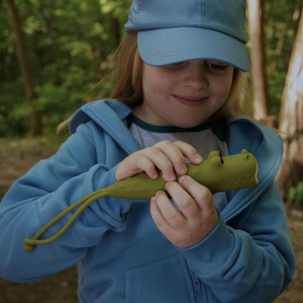 Rabbit&Friends Silikoninen Lasten Taskulamppu - Krokotiili