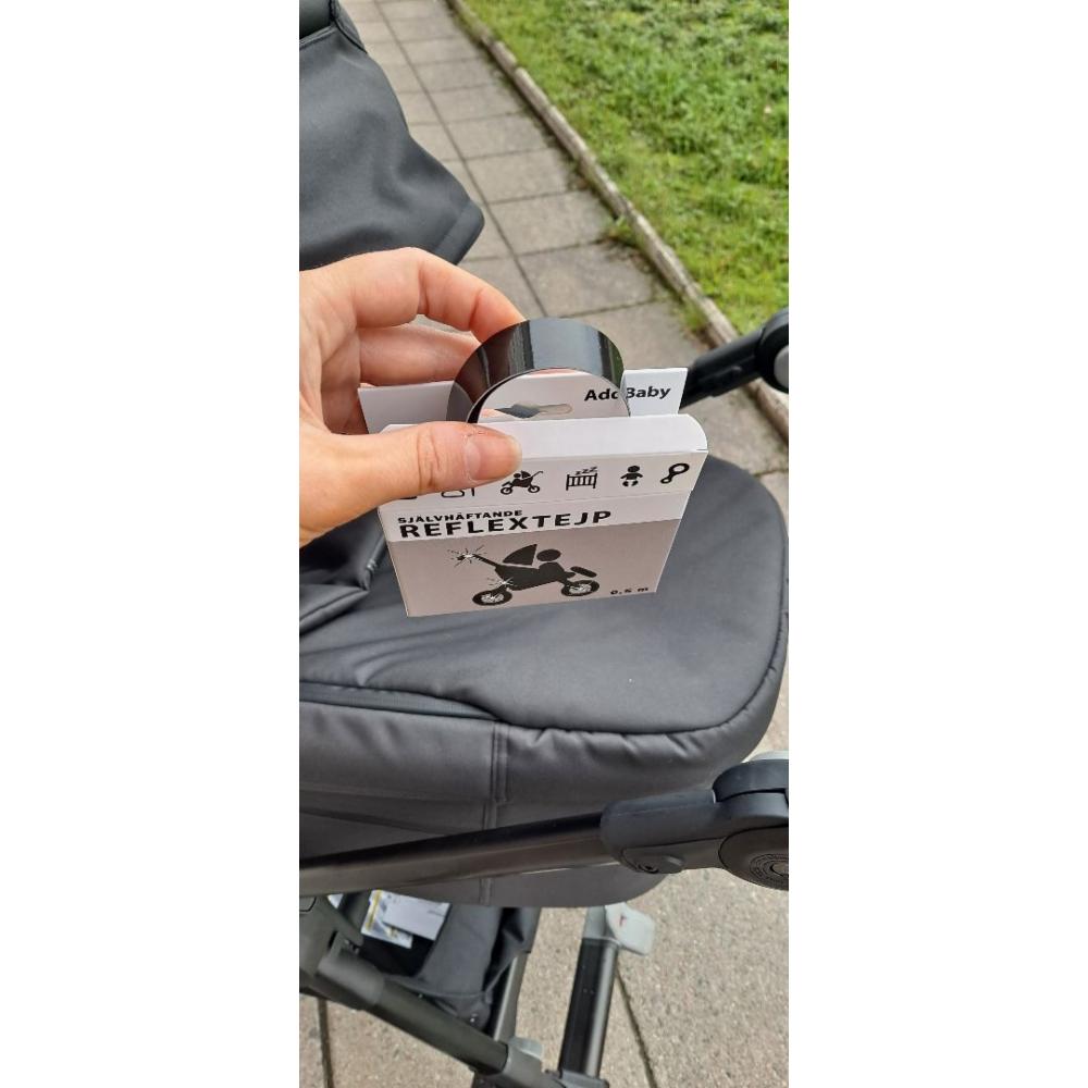 AddBaby Heijastinteippi musta 0,5m