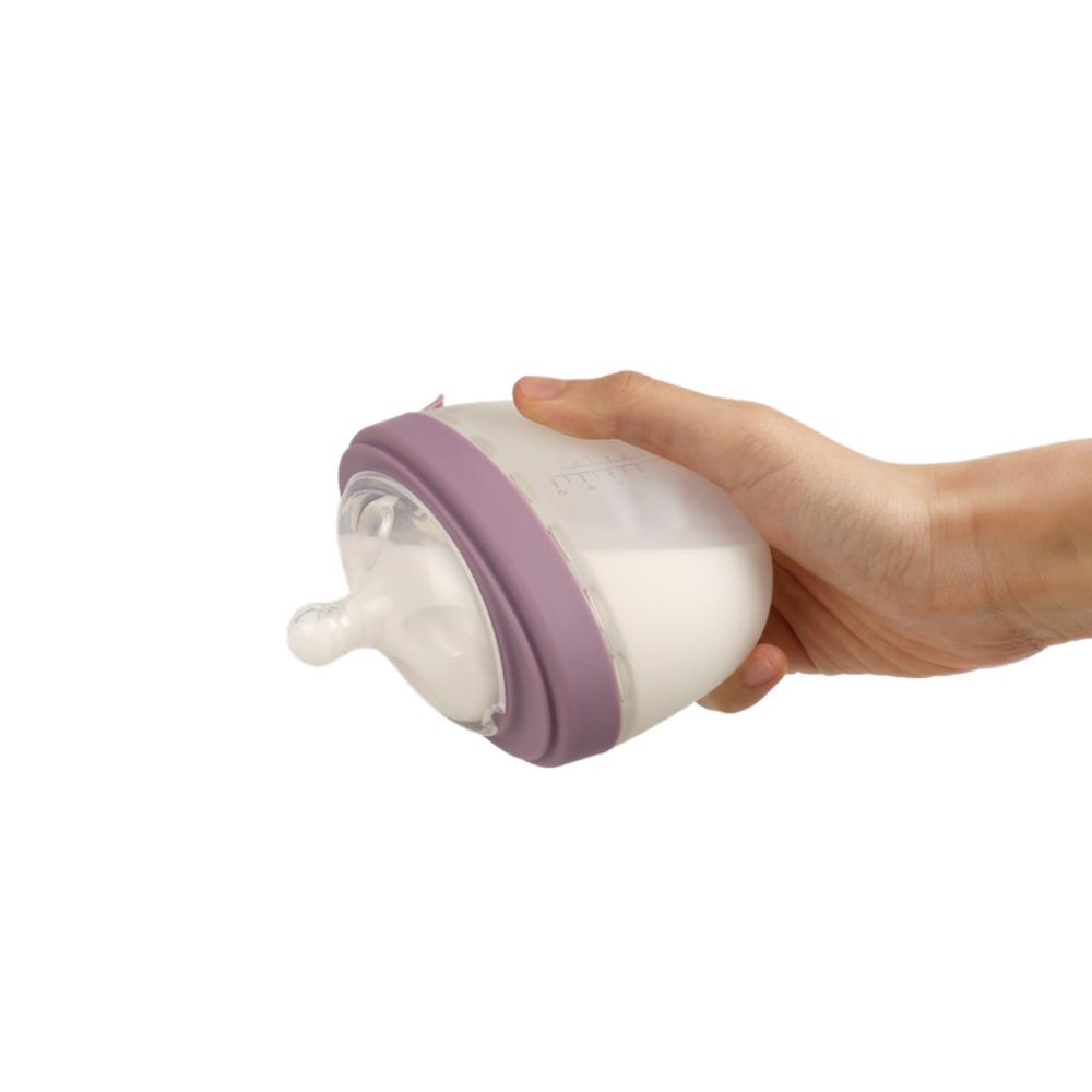 Kidsme 2-in-1 Tuttipullo Silicone Oval 150ml - Luumu