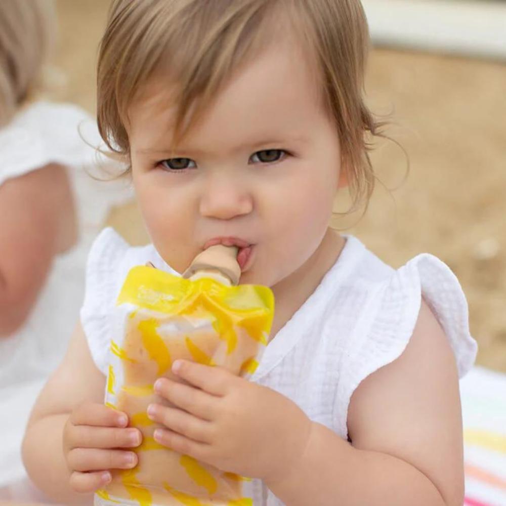 Cherub Baby Smoothie Pouch Spouts 2 pcs - Rose/Sand