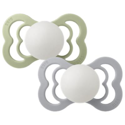 Bibs Supreme Silikoni 2kpl 0-6kk - Sage/Cloud GLOW