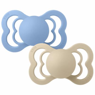 Bibs Supreme Symmetrinen Silikonitutti 2kpl 6-18kk - Vanilla/Sky Blue