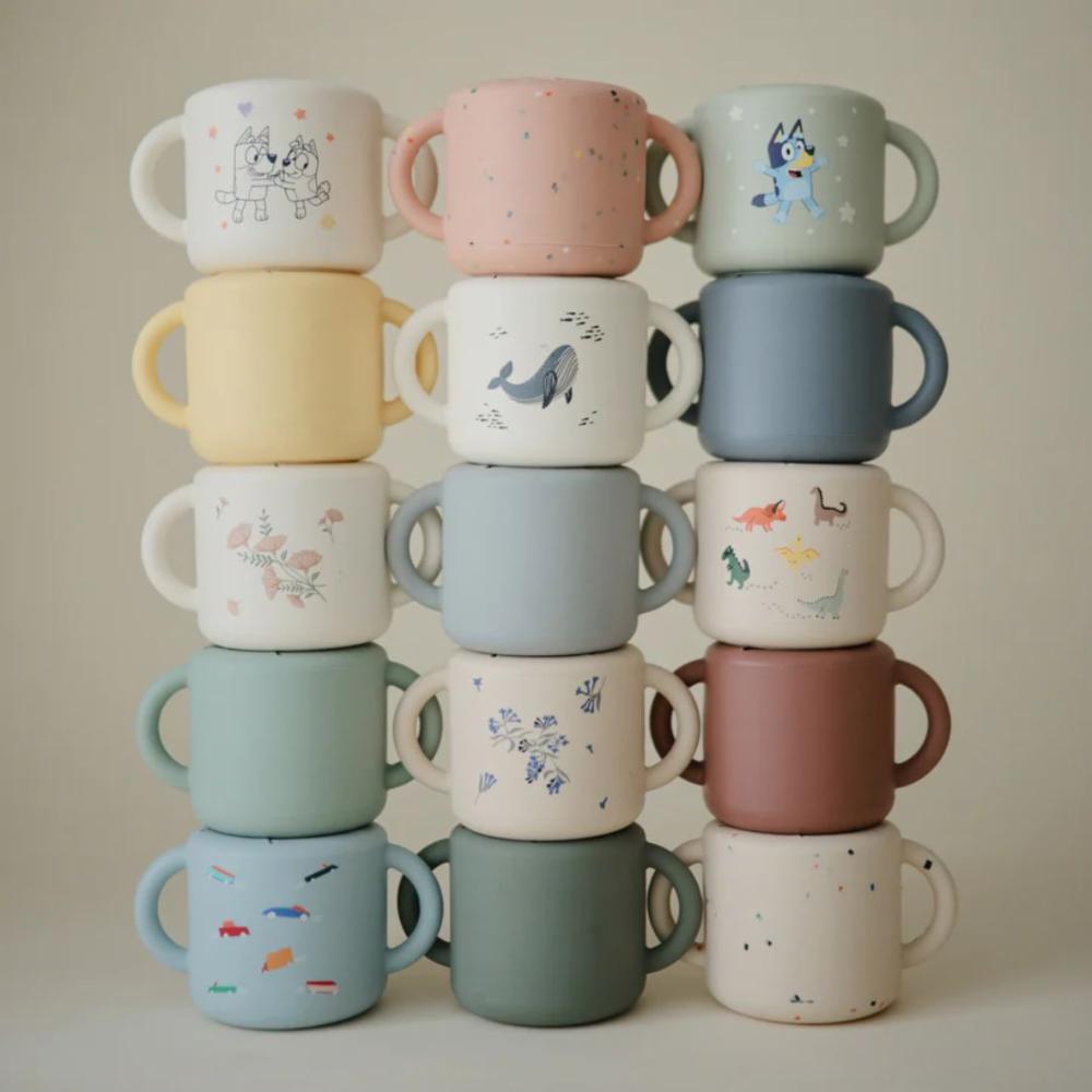 Mushie Silikoninen Välipalakuppi - Powder blue