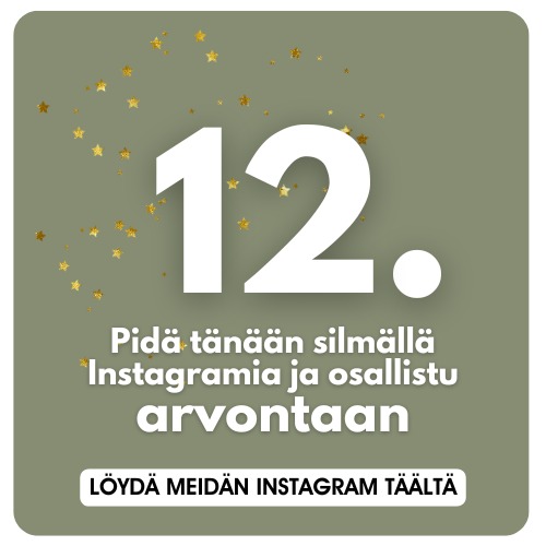 Joulukalenteri luukku 12. - Pidä tänään silmällä Lastentarvikkeen Instagram-tiliä ja osallistu arvontaan joka julkaistaan tämän päivän aikana - palkintoina mm. Capidi itkuhälytin, Nattou viltti ja paljon muuta.