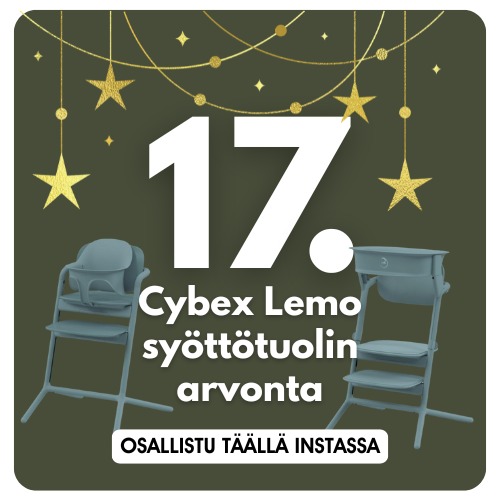 Joulukalenteri luukku 17. - Cybex Lemo arvonta: palkintona Cybex Lemo 3-in-1 syöttötuoli + Learning Tower -lisäosa. Osallistu arvontaan Instagramissa täällä. 