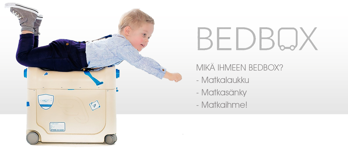BedBox nyt Lastentarvikkeesta: Päällä istuttava matkalaukku, matkasänky ja jalkatuki kaikki samassa!
