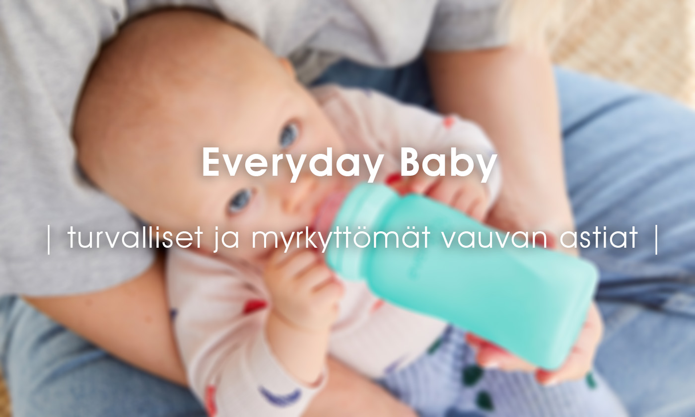 Uudet Everyday Baby vauvan astiat ja lasiset tuttipullot ovat turvallisia ja myrkyttömiä - varmista BPA-vapaa ja ftalaatiton ruokailu.