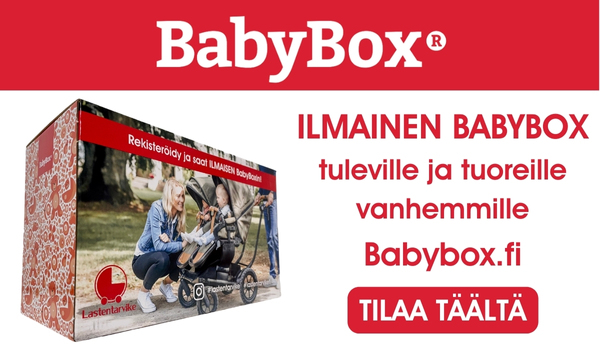 Rekisteröidy täällä ja nouda ilmainen BabyBox lähimmästä Lastentarvikkeesta.