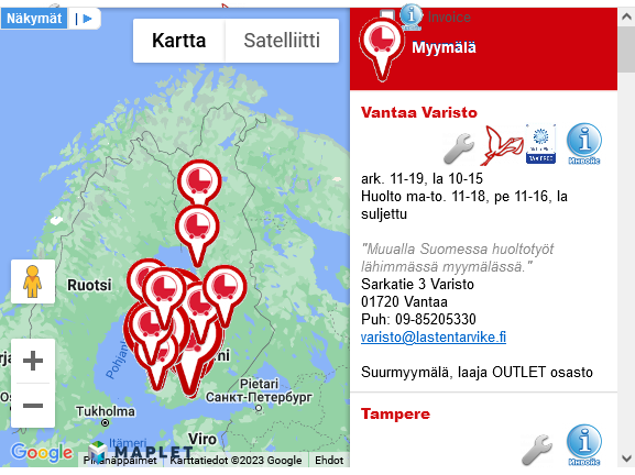 Katso lähin Lastentarvike-myymälä kartalta