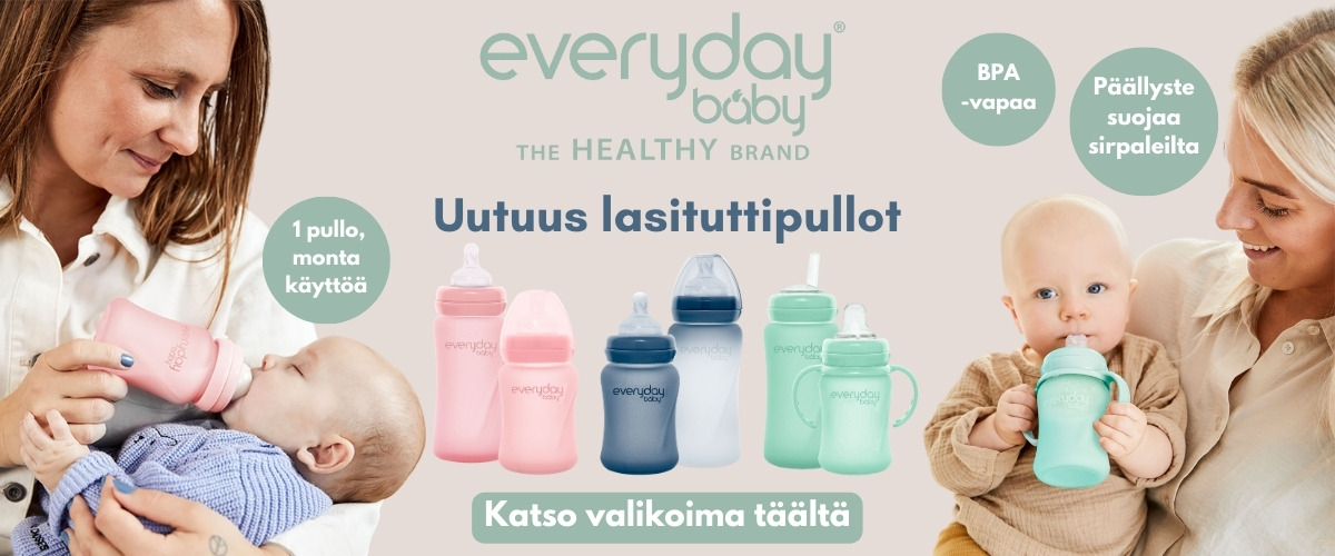 Everyday Babyn lasiset tuttipullot ja vauvan astiat ovat BPA-vapaita ja ftalaatittomia - terveelliseen ja turvalliseen ruokailuun vauvan kanssa. Katso lisää täältä.