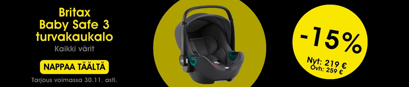 Nappaa Black Month Britax Baby Safe 3 turvakaukalo ale täältä.