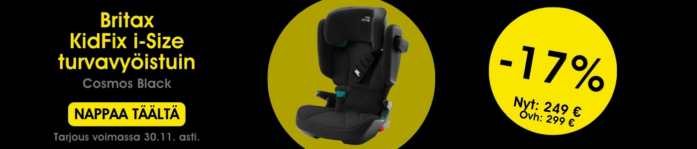 Nappaa Black Month Britax KidFix i-size turvavyöistuin ale täältä.