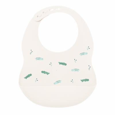Nattou Silikoni Ruokalappu - Offwhite printed