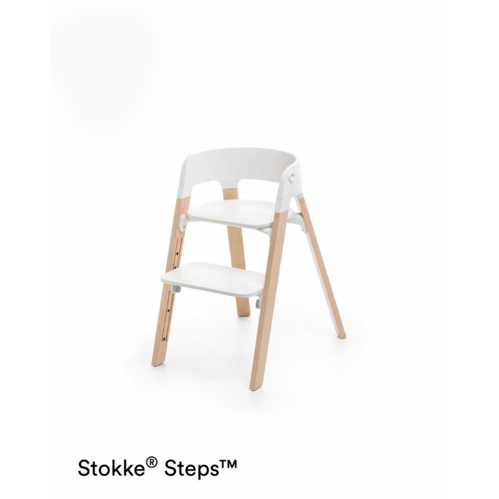 Stokke Steps Syöttötuoli - White/natur