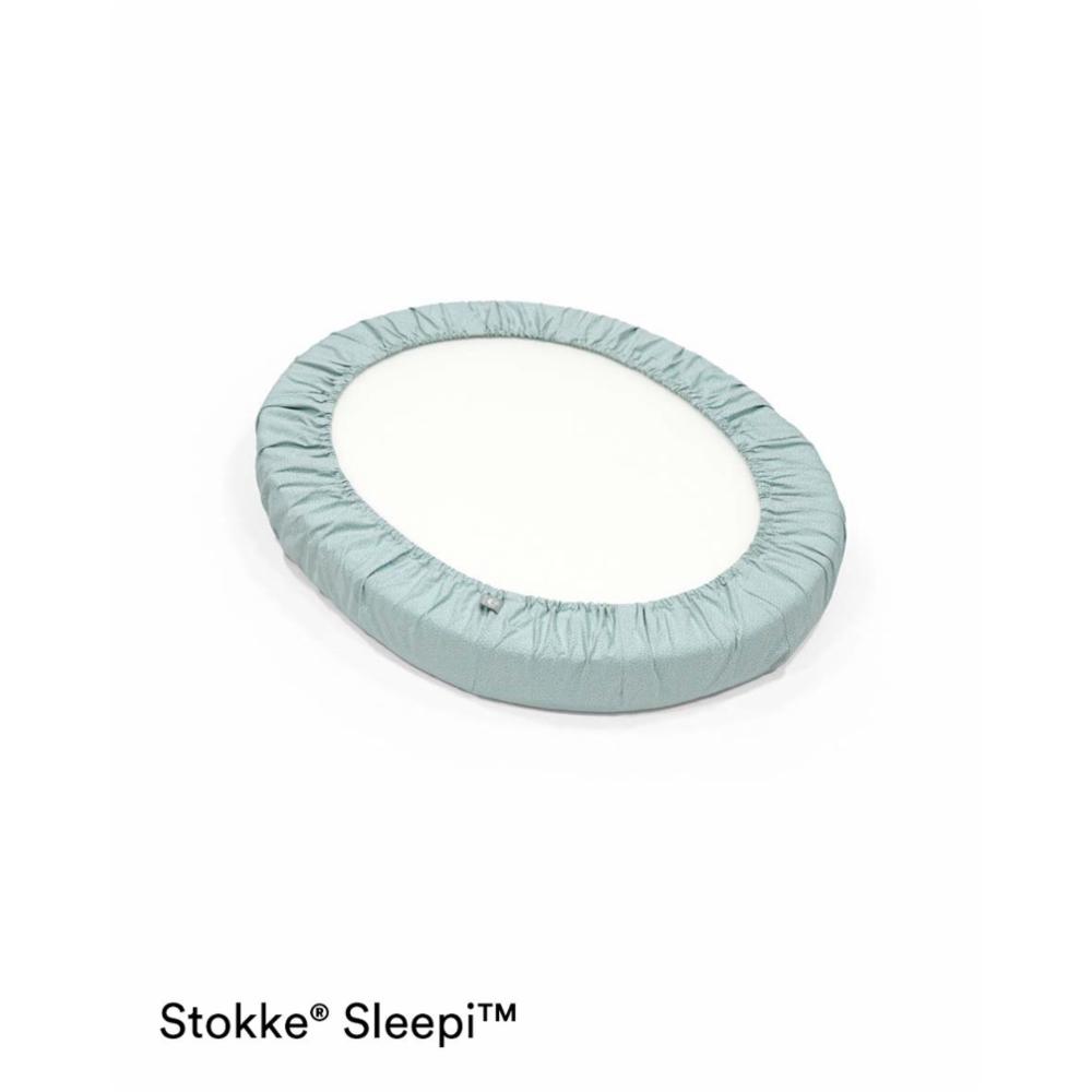 Stokke sleepi mini muotoonommeltu lakana V3 - Dots sage