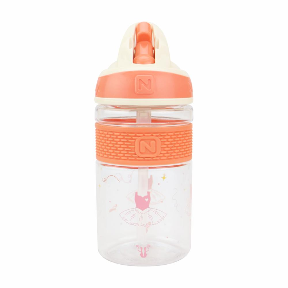 Nuby 2N1 Hard Spout Push Juomapullo 360ml, ORANSSI