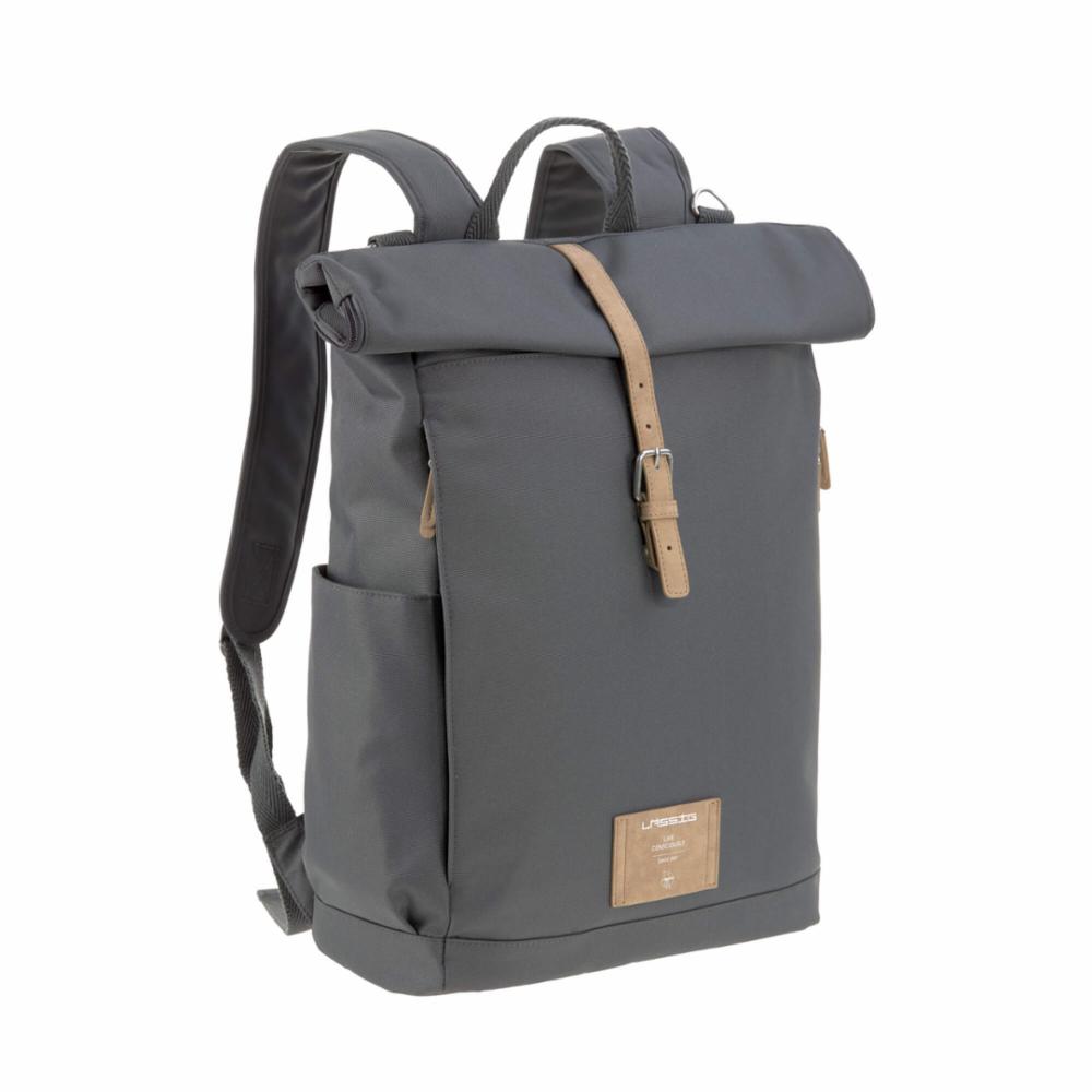 Hoitolaukku Lässig Rolltop Backpack, Anthracite