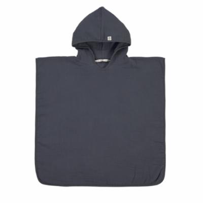 Lässig Poncho muslin - Navy/harmaa, 12 kk