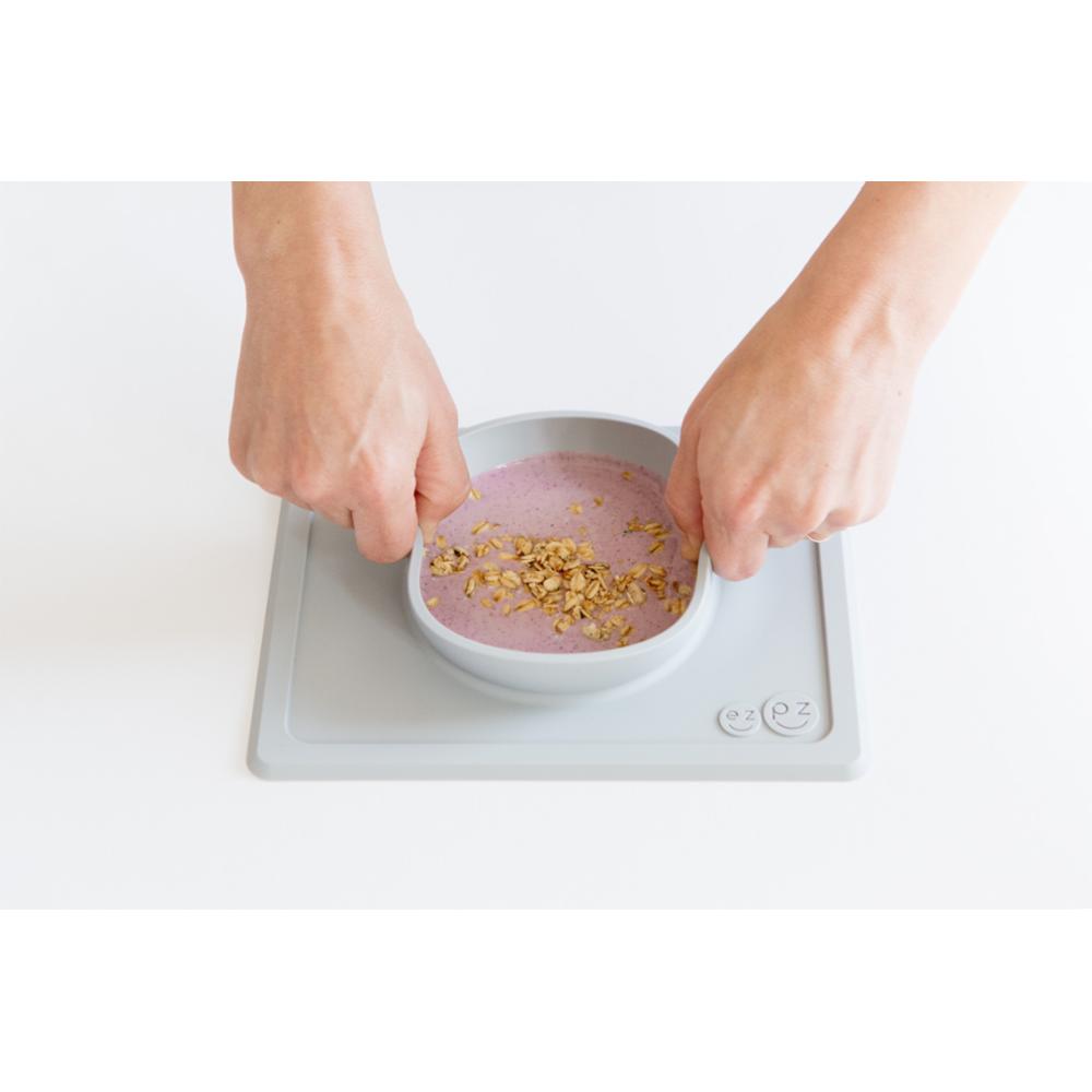 ezpz Mini Bowl lasten ruokakulho + ruokailualusta, Pewter