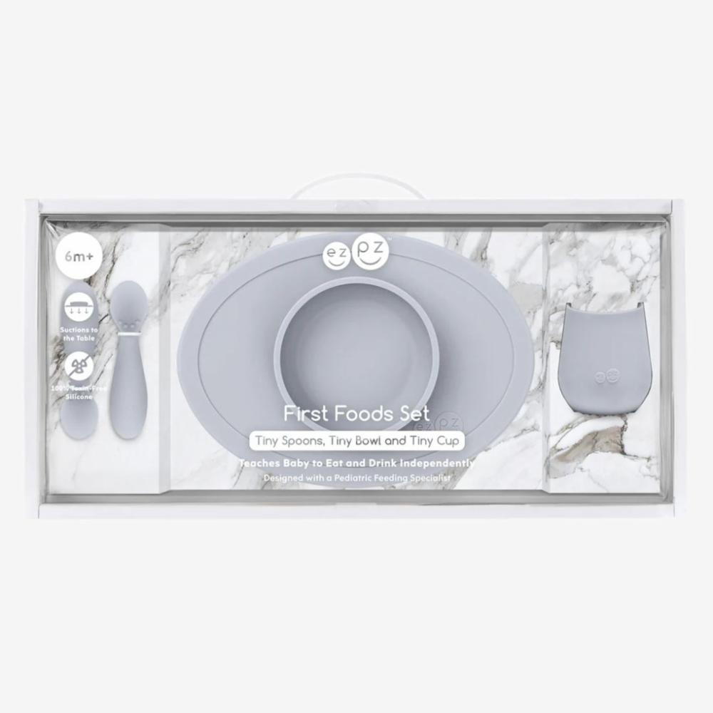 ezpz First Foods Set lasten astiasto, Pewter