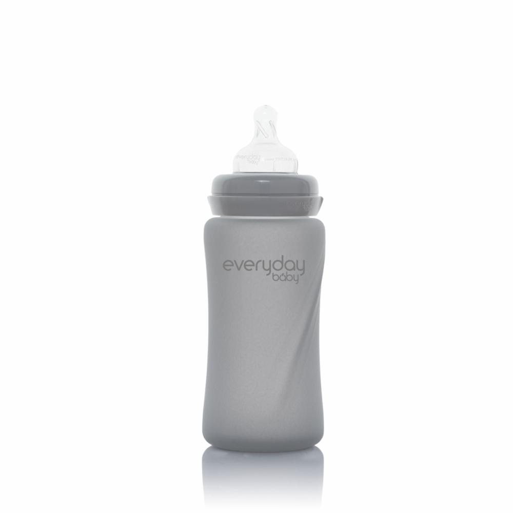 Everyday Baby Lasinen Tuttipullo 240ml, Quiet Gray