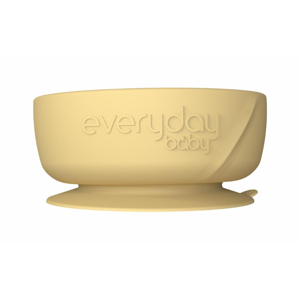 Everyday Baby Silikonikulho imukupilla - Soft Yellow