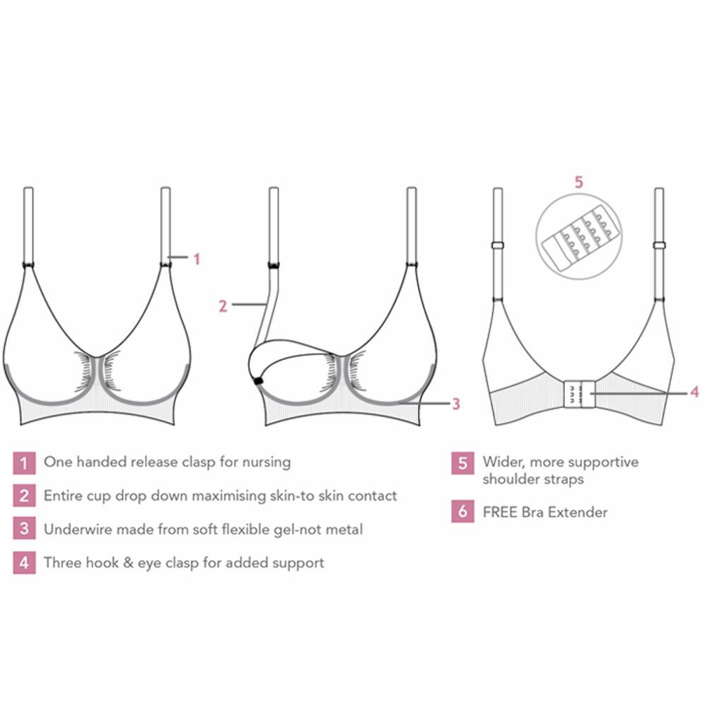 Carriwell Imetysliivit GelWire - Musta - XL