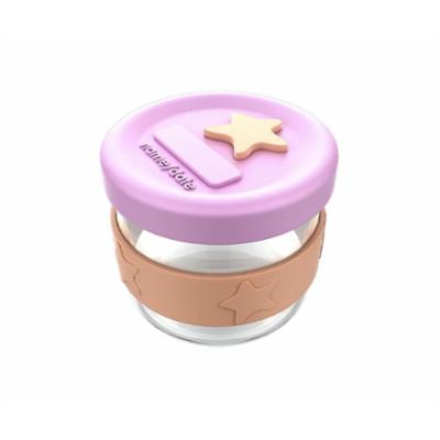 Cherub Baby Lasi&Silikoni Ruokapurkki 120ml - Pinkki